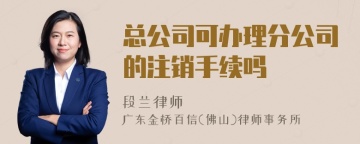 总公司可办理分公司的注销手续吗