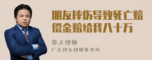 朋友摔伤导致死亡赔偿金赔给我八十万