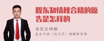 股东知情权合格的原告是怎样的