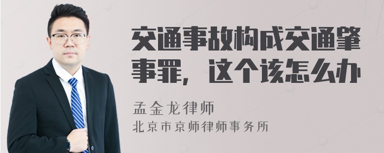 交通事故构成交通肇事罪，这个该怎么办