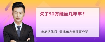 欠了50万能坐几年牢？