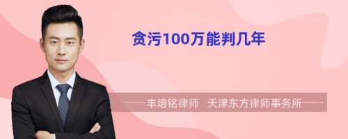 贪污100万能判几年