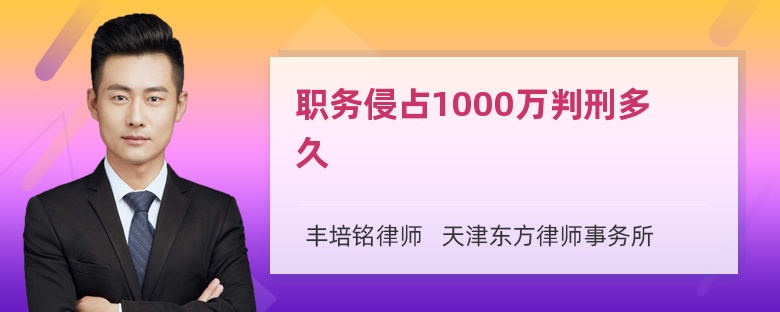 职务侵占1000万判刑多久