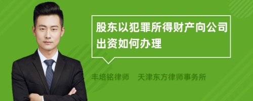 股东以犯罪所得财产向公司出资如何办理