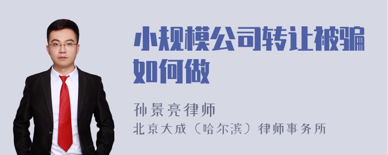 小规模公司转让被骗如何做