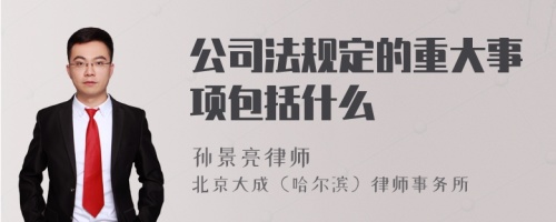 公司法规定的重大事项包括什么