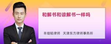 和解书和谅解书一样吗