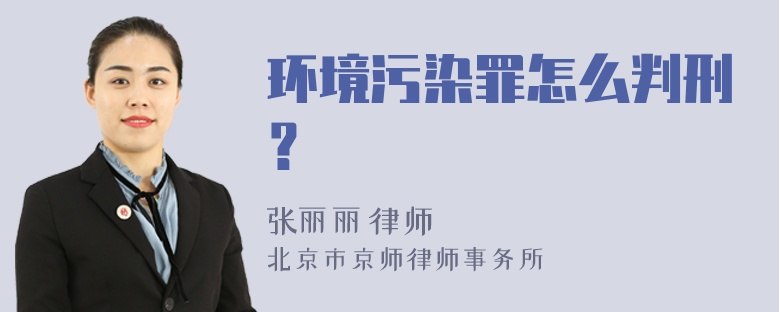 环境污染罪怎么判刑？