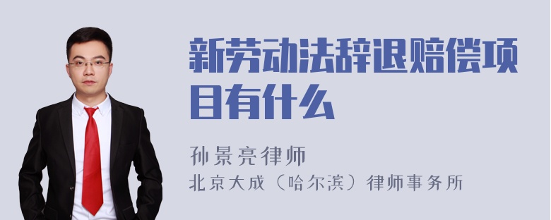 新劳动法辞退赔偿项目有什么