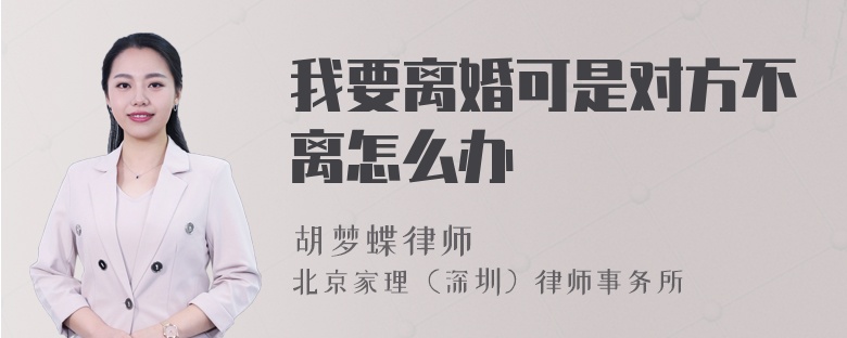 我要离婚可是对方不离怎么办