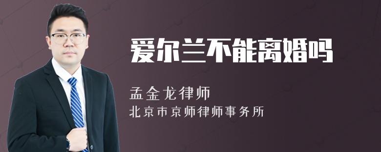 爱尔兰不能离婚吗