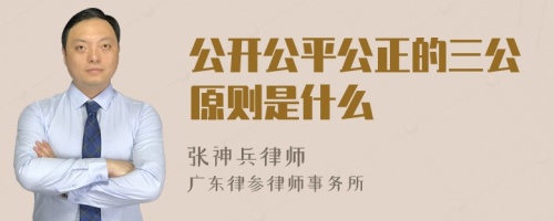 公开公平公正的三公原则是什么