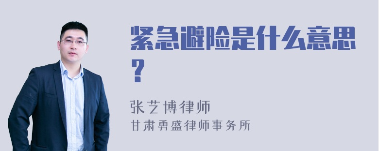 紧急避险是什么意思？