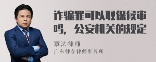 诈骗罪可以取保候审吗，公安机关的规定