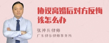 协议离婚后对方反悔该怎么办