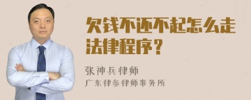 欠钱不还不起怎么走法律程序？