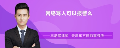 网络骂人可以报警么