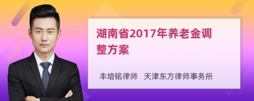 湖南省2017年养老金调整方案