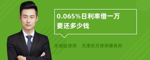 0.065%日利率借一万要还多少钱