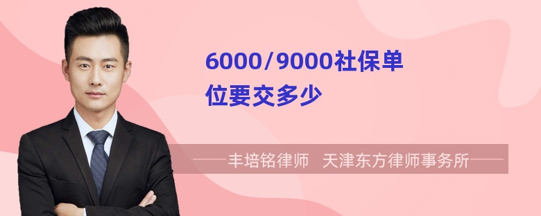 6000/9000社保单位要交多少