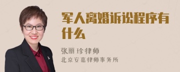 军人离婚诉讼程序有什么