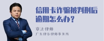 信用卡诈骗被判刑后逾期怎么办？