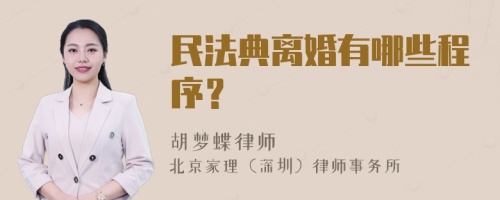 民法典离婚有哪些程序？