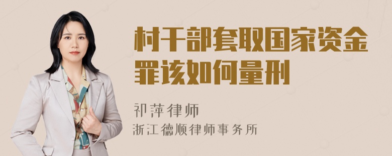 村干部套取国家资金罪该如何量刑