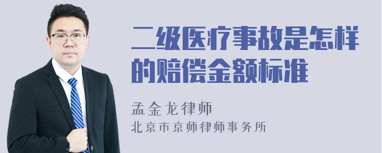 二级医疗事故是怎样的赔偿金额标准