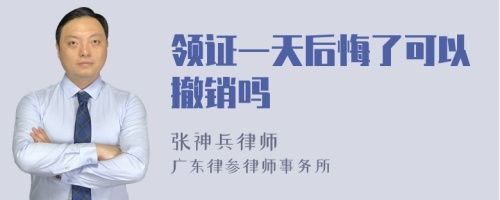 领证一天后悔了可以撤销吗