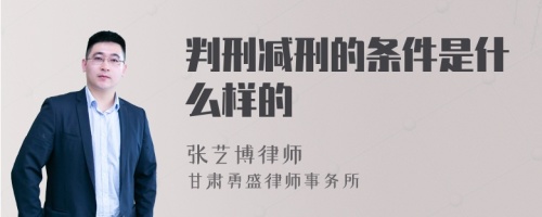 判刑减刑的条件是什么样的