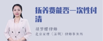 抚养费能否一次性付清