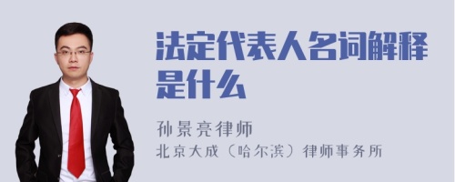 法定代表人名词解释是什么