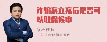 诈骗案立案后是否可以取保候审