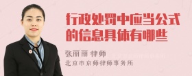 行政处罚中应当公式的信息具体有哪些