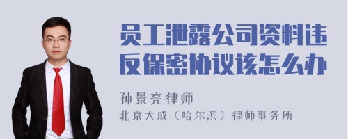 员工泄露公司资料违反保密协议该怎么办