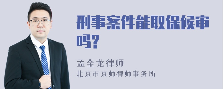 刑事案件能取保候审吗?