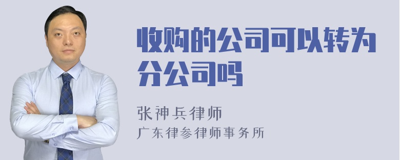 收购的公司可以转为分公司吗