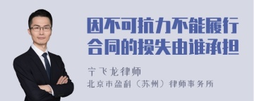 因不可抗力不能履行合同的损失由谁承担