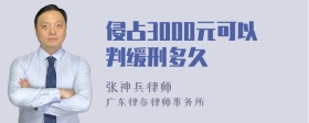 侵占3000元可以判缓刑多久