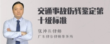 交通事故伤残鉴定第十级标准