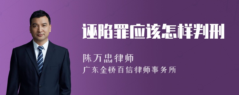 诬陷罪应该怎样判刑