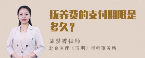 抚养费的支付期限是多久？