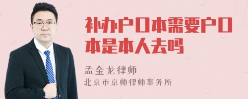 补办户口本需要户口本是本人去吗