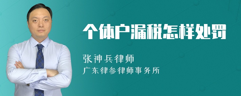 个体户漏税怎样处罚