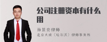 公司注册资本有什么用