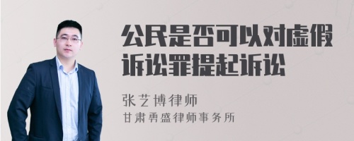 公民是否可以对虚假诉讼罪提起诉讼