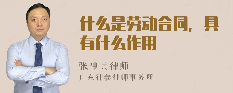 什么是劳动合同，具有什么作用