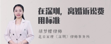 在深圳，离婚诉讼费用标准