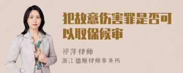 犯故意伤害罪是否可以取保候审